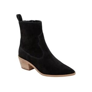 Western Women's Black Split Suede Steady V Ankle Boot By Lisa Vicky Size 7 M New